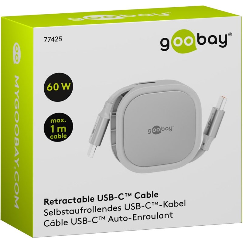 Kabel Goobay USB-C na USB-C, 60W, 480 Mbit/s, 1m, bel