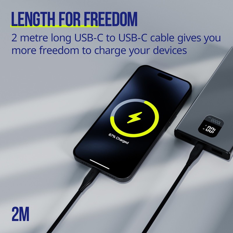 Kabel ALLITY AUC-02 USB-C na USB-C, 100W, silikon, 2m, črn