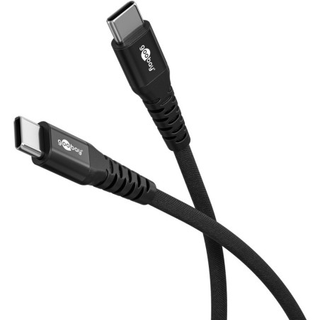 Kabel Goobay USB-C na USB-C, 60W, 480 Mbit/s, 1m, črn