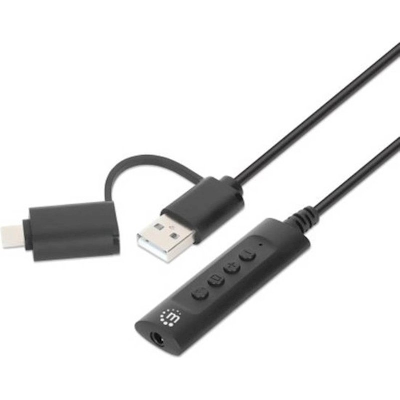 Kabel Manhattan 2-v-1 USB-C/USB-A na 3,5 mm AUX