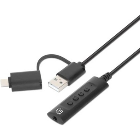 Kabel Manhattan 2-v-1 USB-C/USB-A na 3,5 mm AUX