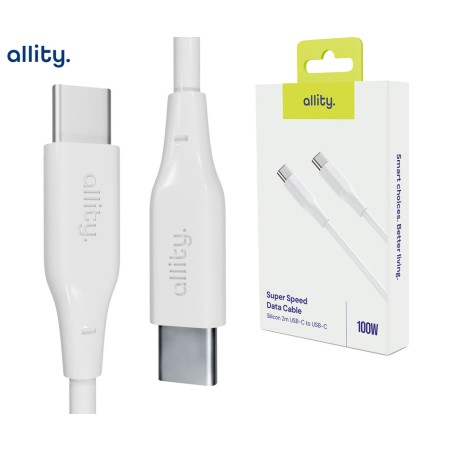 Kabel ALLITY AUC-02 USB-C na USB-C, 100W, silikon, 2m, bel