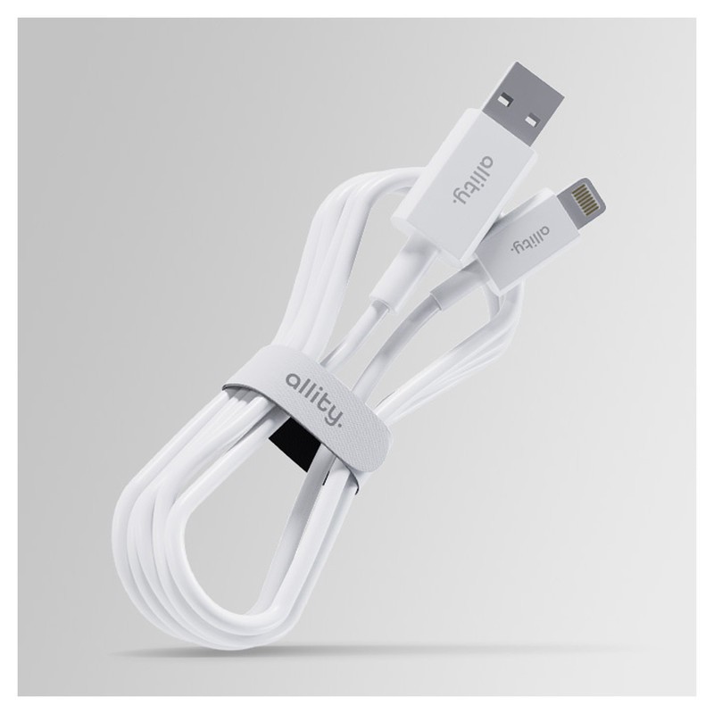 Kabel ALLITY AUC-03 USB-A na Lightning, 60W, 2,4A, TPU/TPE, 1m, bel