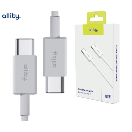 Kabel ALLITY AUC-03 USB-C na USB-C, 100W, TPU/TPE, 2m, bel