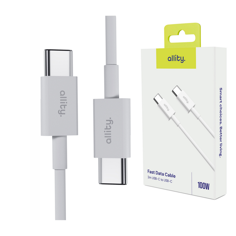 Kabel ALLITY AUC-03 USB-C na USB-C, 100W, TPU/TPE, 2m, bel
