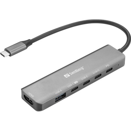 Priklopna postaja Sandberg MediaDock,  6-in-1, USB-C