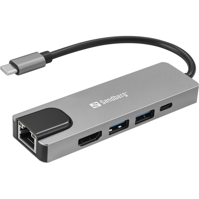 Priklopna postaja Sandberg Travel Dock Saver, 5in1, USB-C