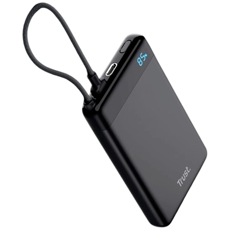 Prenosna baterija Powerbank Trust Fiera, 10.000mAh, črna