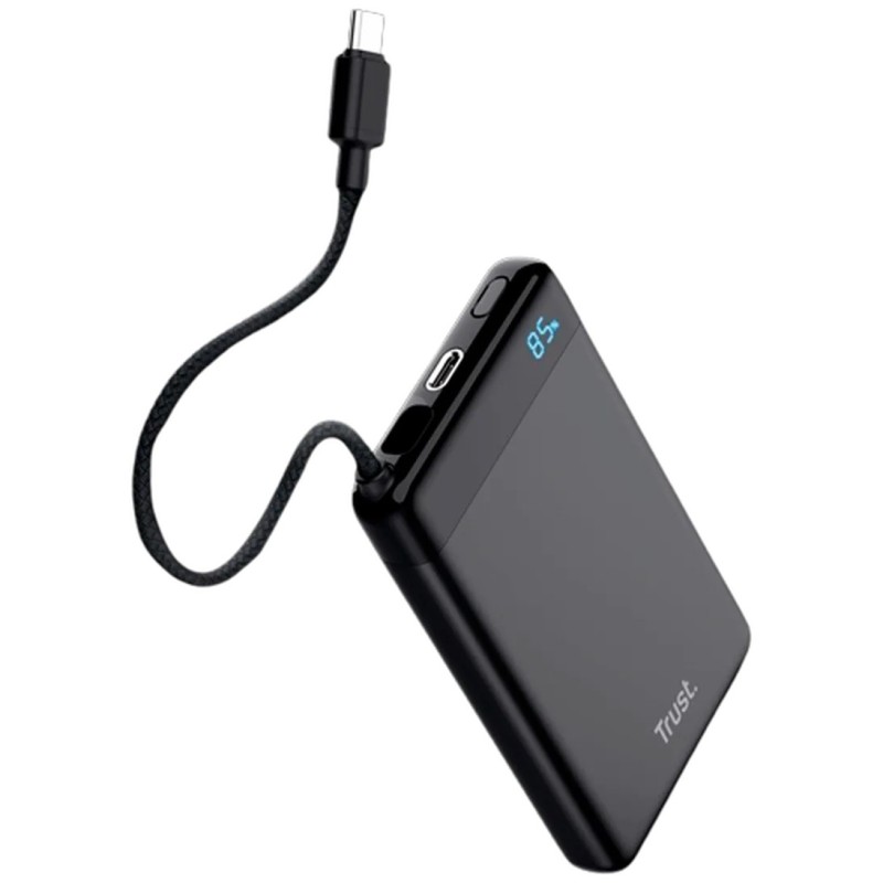Prenosna baterija Powerbank Trust Fiera, 10.000mAh, črna