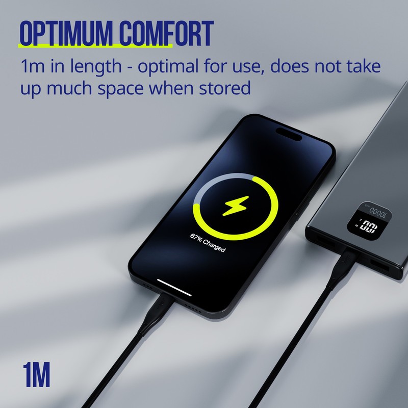 Kabel ALLITY AUC-02 USB-C na USB-C, 60W, silikon, 1m, črn