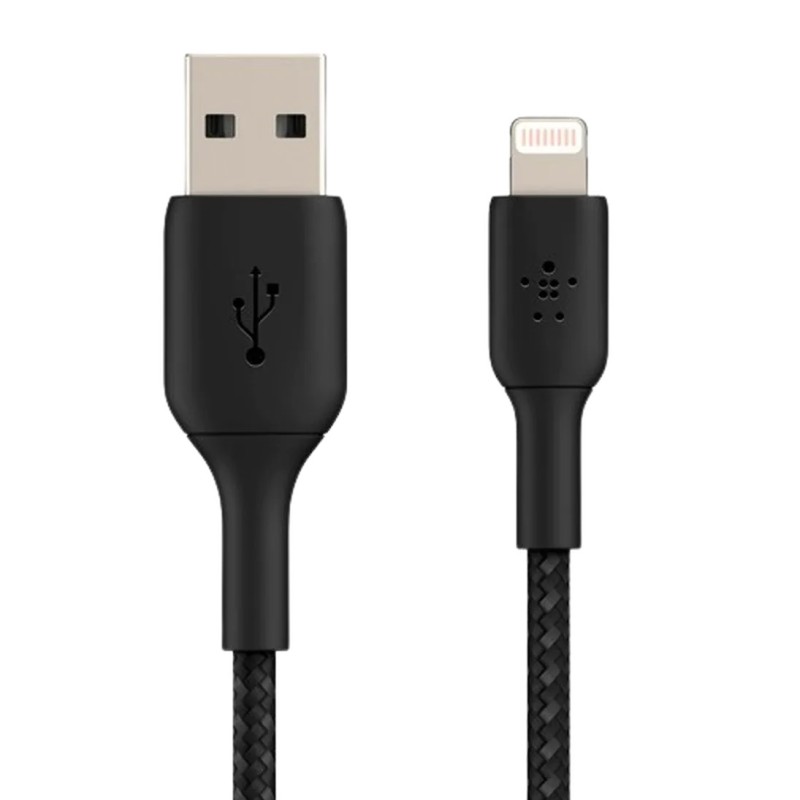 Kabel Belkin Boost Charge USB-A na Lightning, pleten, 0,15m, črn