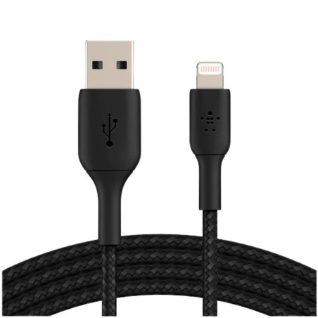 Kabel Belkin Boost Charge USB-A na Lightning, pleten, 3m, črn