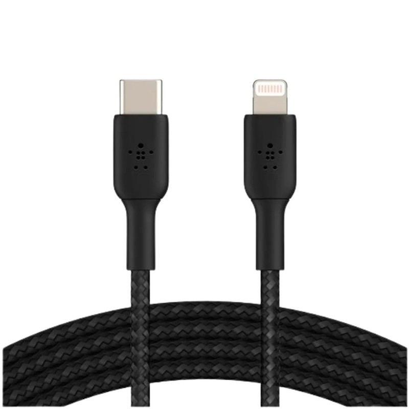 Kabel Belkin Boost Charge USB-C na Lightning, pleten, 2m, črn