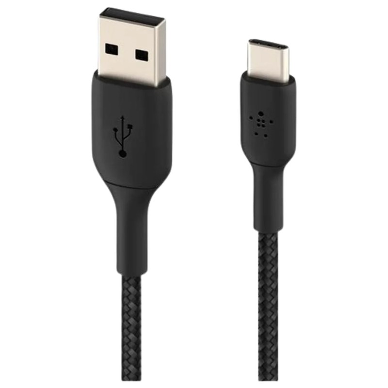 Kabel Belkin Boost Charge USB-A na USB-C, pleten, 1m, črn