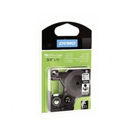 Trak DYMO D1 19mm/3,5m, najlon, bel trak/črn tisk, 16598 (SO718050)