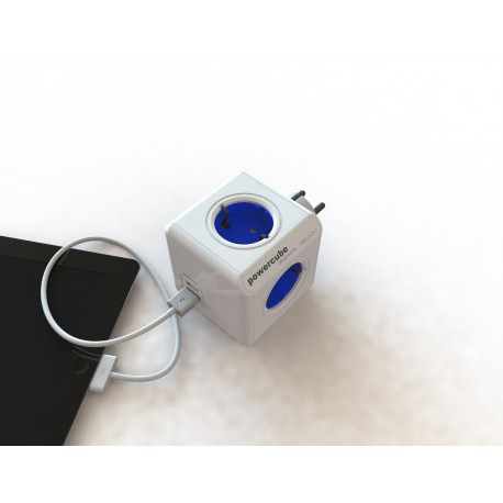 Električni razdelilec PowerCube Original USB, moder