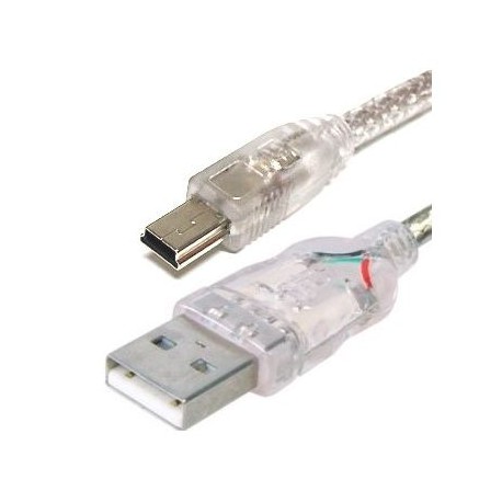 Kabel USB A-B mini 1.8m Manhattan oklopljen transparent