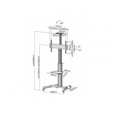 Samostoječi nosilec za TV 37-70 cm SBOX FS-446