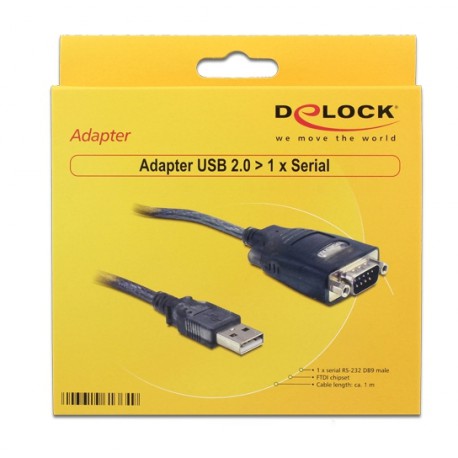 Pretvornik USB - 1xSerial DB09 FTDI 1m Delock