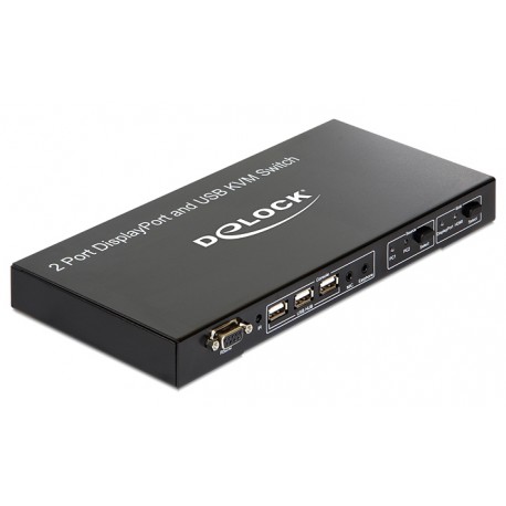 KVM stikalo 2:1 DisplayPort/HDMI/USB s kabli Delock