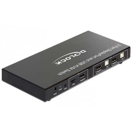 KVM stikalo 2:1 DisplayPort/HDMI/USB s kabli Delock
