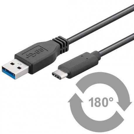 Polnilni kabel USB-A v USB-C 3.0, 1m, črn, retail, Ewent
